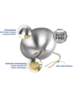 Futterspender in Silber - (H)5,5 x Ø 13,5 cm