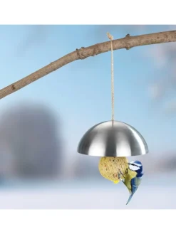 Futterspender in Silber - (H)5,5 x Ø 13,5 cm