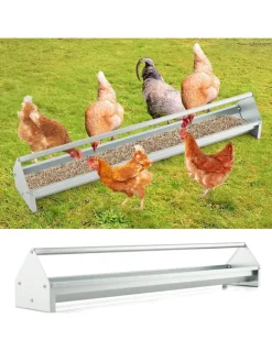 Futtertrog 15 L für 12 Hühner in Silber