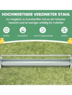 Futtertrog 15 L für 12 Hühner in Silber