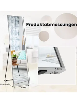 Ganzkörperspiegel 160x40cm in Silber