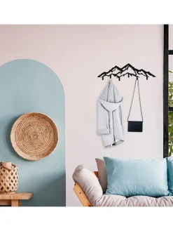 Garderobe in Schwarz - (B)80 x (H)25 cm