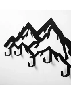 Garderobe in Schwarz - (B)80 x (H)25 cm