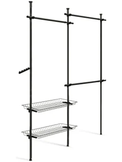 Garderobe in Schwarz - (B)177 x (H)278 x (T)35 cm