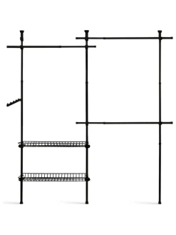 Garderobe in Schwarz - (B)177 x (H)278 x (T)35 cm