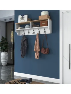 Garderobe in Weiß/ Hellbraun - (B)120 x (H)37,2 x (T)22,2 cm