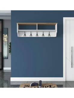 Garderobe in Weiß/ Hellbraun - (B)120 x (H)37,2 x (T)22,2 cm