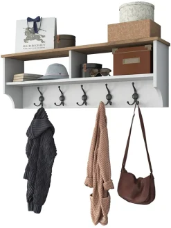 Garderobe in Weiß/ Hellbraun - (B)120 x (H)37,2 x (T)22,2 cm