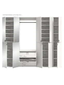Garderobenkombination (B/H/T: 213x193x34 cm) in Artisan Eiche Nachbildung