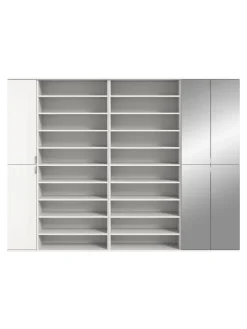 Garderobenkombination (B/H/T: 232x191x37 cm) in weiß hochglanz