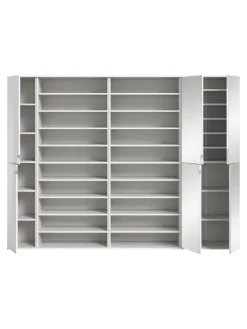 Garderobenkombination (B/H/T: 232x191x37 cm) in weiß hochglanz