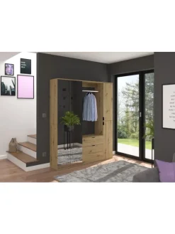 Garderobenkombination (B/H/T: 152x193x34 cm) in Artisan Eiche Nachbildung