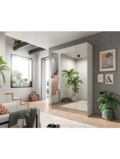 Garderobenkombination (B/H/T: 122x193x34 cm) in weiß