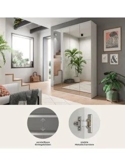 Garderobenkombination (B/H/T: 122x193x34 cm) in weiß