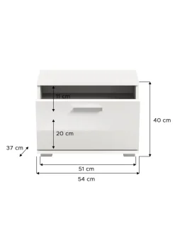 Garderobenkombination (B/H/T: 165x191x37 cm) in weiß und weiß Hochglanz