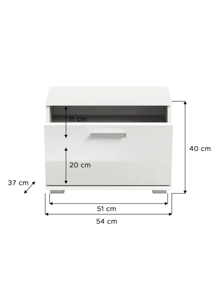 Garderobenkombination (B/H/T: 165x191x37 cm) in weiß und weiß Hochglanz
