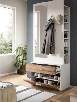 Garderobenkombination (B/H/T: 80x190x38 cm) in Nox Oak Nachbildung