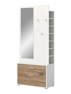 Garderobenkombination (B/H/T: 80x190x38 cm) in Nox Oak Nachbildung