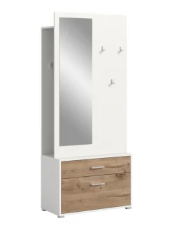 Garderobenkombination (B/H/T: 80x190x38 cm) in Nox Oak Nachbildung