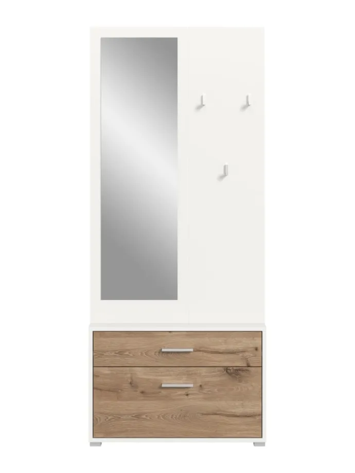 Garderobenkombination (B/H/T: 80x190x38 cm) in Nox Oak Nachbildung