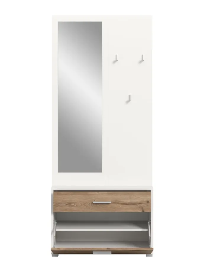 Garderobenkombination (B/H/T: 80x190x38 cm) in Nox Oak Nachbildung