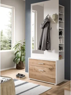 Garderobenkombination (B/H/T: 80x190x38 cm) in Nox Oak Nachbildung