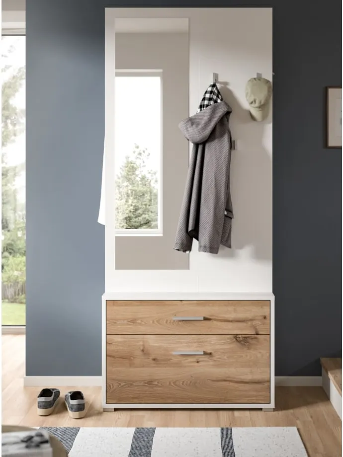 Garderobenkombination (B/H/T: 80x190x38 cm) in Nox Oak Nachbildung