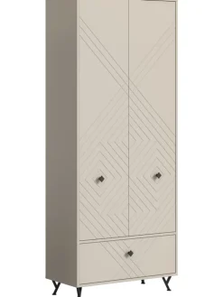 Garderobenschrank (B/H/T: 80x190x35 cm) in sandbeige