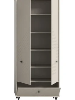 Garderobenschrank (B/H/T: 80x190x35 cm) in sandbeige