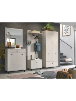 Garderobenschrank (B/H/T: 80x190x35 cm) in sandbeige