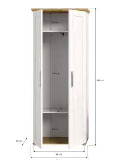 Garderobenschrank (B/H/T: 80x196x39 cm) in Sibiu Lärche Nachbildung
