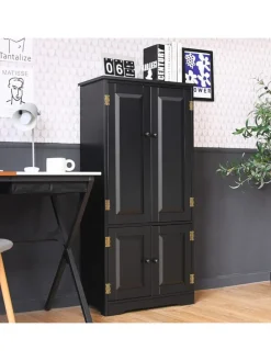 Garderobenschrank in Schwarz