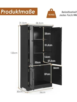 Garderobenschrank in Schwarz