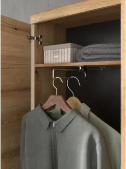 Garderoben-Set ink. Sitzkissen (B/H/T: 272x197x40 cm) in Evoke Oak Nachbildung