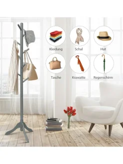 Garderobenständer 175cm in Grau