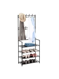 Garderobenständer in Schwarz - (B)59,5 x (H)150,5 x (T)25 cm