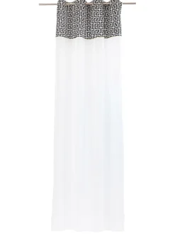 Gardine in Weiß/ Schwarz - (L)270 x (B)140 cm