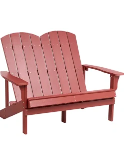 Gartenbank ADIRONDACK in Rot - (W) 125 x (H) 91 x (L) 73 cm