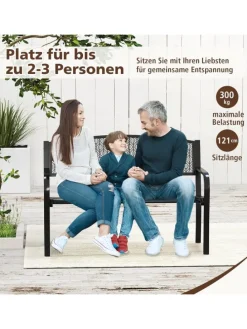 Gartenbank Metall 128 x 60 x 86 cm in Schwarz