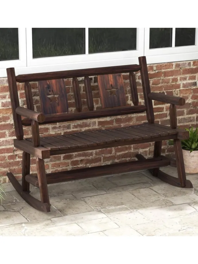 Gartenbank Schaukelbank 111x85x89cm in Braun