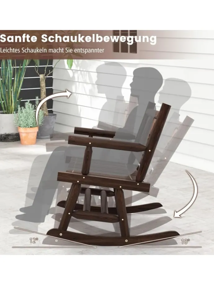 Gartenbank Schaukelbank 111x85x89cm in Braun