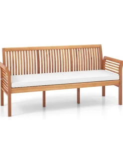 Gartenbank Akazienholz für 3 Personen in Beige