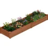 Gartenbeet mit 2 Pflanzkästen 228x62x25cm in Braun