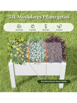 Gartenbeet selbstbewässernd 76x45x61cm in Weiß