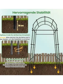 Gartenbogen 230cm in Schwarz