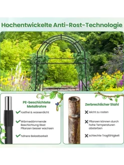 Gartenbogen 230cm in Schwarz