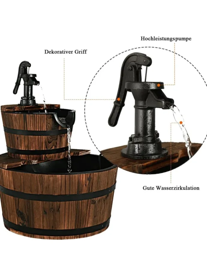 Gartenbrunnen in Braun