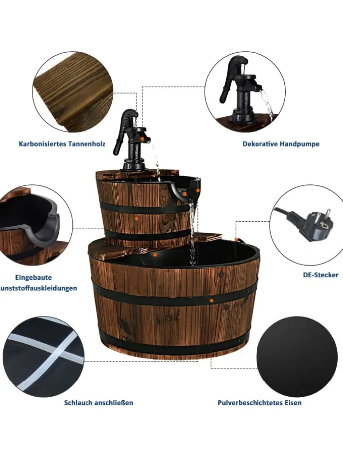 Gartenbrunnen in Braun