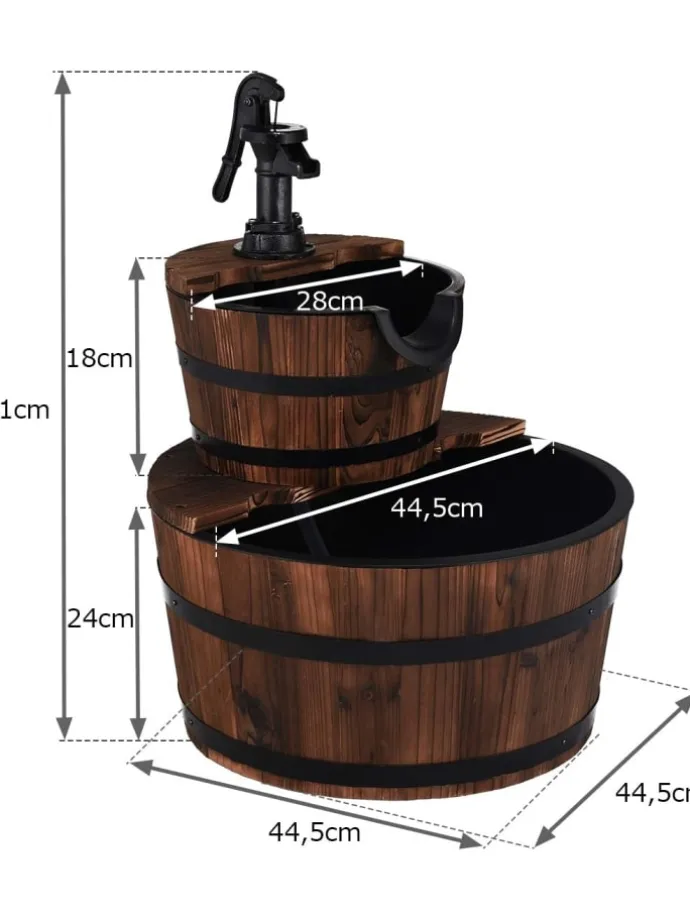 Gartenbrunnen in Braun