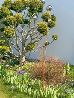 Gartendekoration RUSTY BOULES in Braun